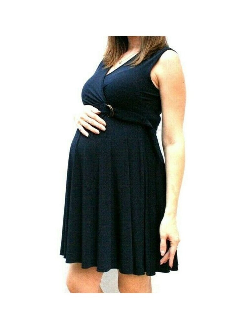 Maternal America Womens Dress Navy Blue Size Small Maternity Soft Msrp $119 Nwot